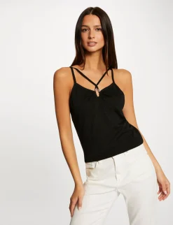 Tops Et T-Shirts>Morgan Debardeur Pull Bretelles Fines Femme | Noir