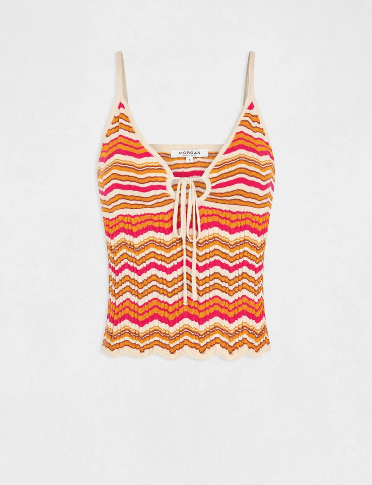 Tops Et T-Shirts>Morgan Debardeur Pull Imprime Chevron Femme | Orange