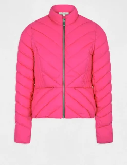 Manteaux>Morgan Doudoune Droite Zippee Femme | Fuchsia