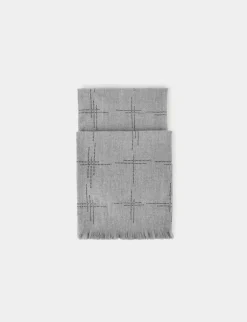 Echarpes>Morgan Echarpe Avec Strass Et Franges Gris Moyen Femme | Gris_Moyen