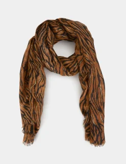 Echarpes>Morgan Foulard Imprime Animalier Femme | Marron