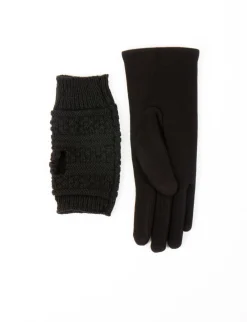 Gants>Morgan Gants En Maille Avec Strass Femme | Noir