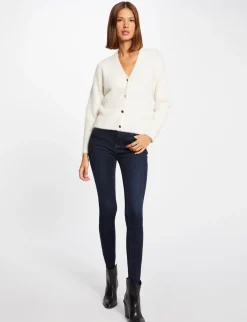 Gilets>Morgan Gilet Manches Longues Avec Col En V Femme | Ivoire