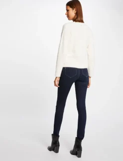 Gilets>Morgan Gilet Manches Longues Avec Col En V Femme | Ivoire