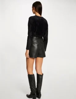 Gilets>Morgan Gilet Manches Longues Avec Col En V Femme | Noir