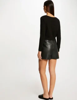 Gilets>Morgan Gilet Manches Longues Boutonne Femme | Noir