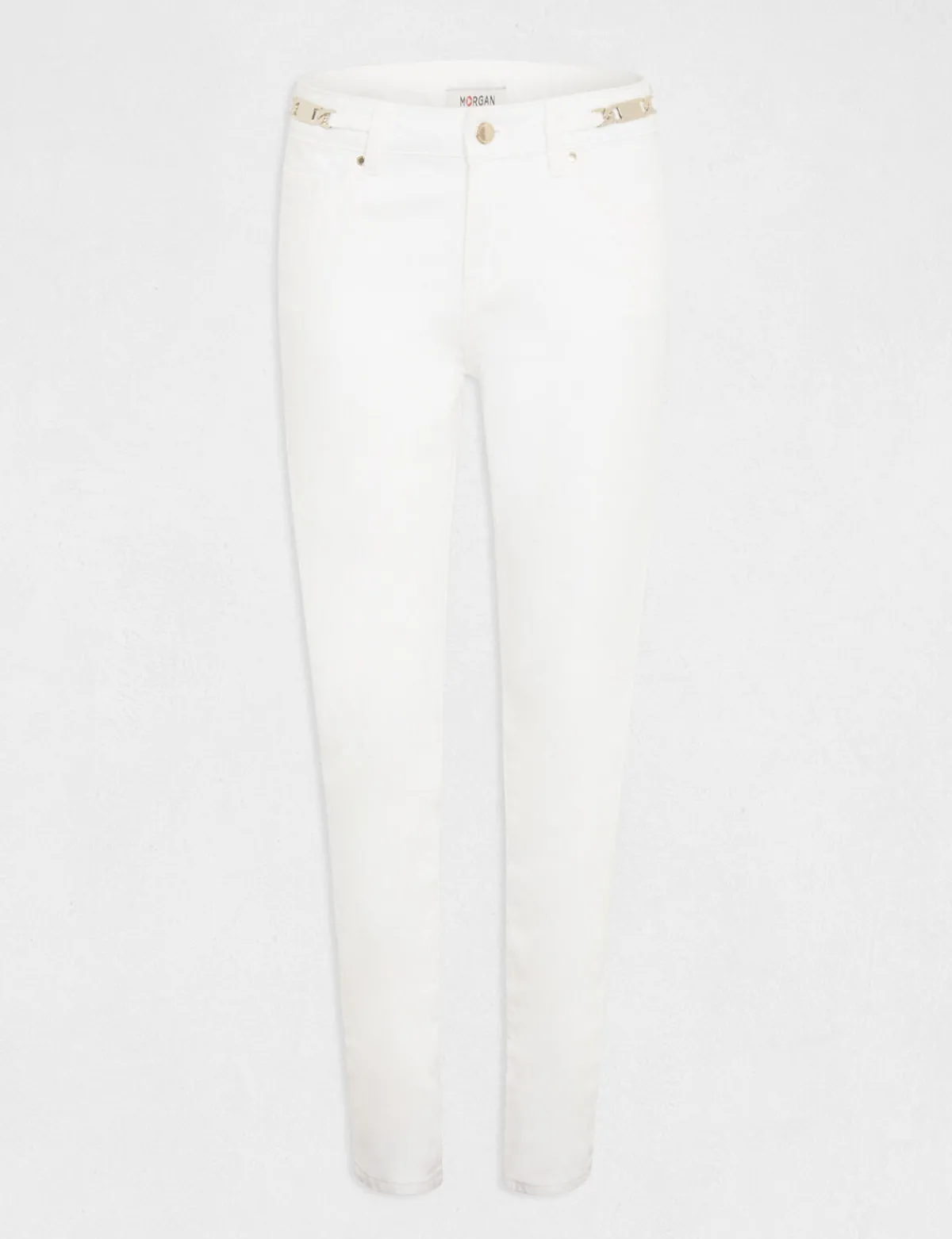 Jeans>Morgan Jeans Ajuste A Ornements Metalliques Femme | Ecru