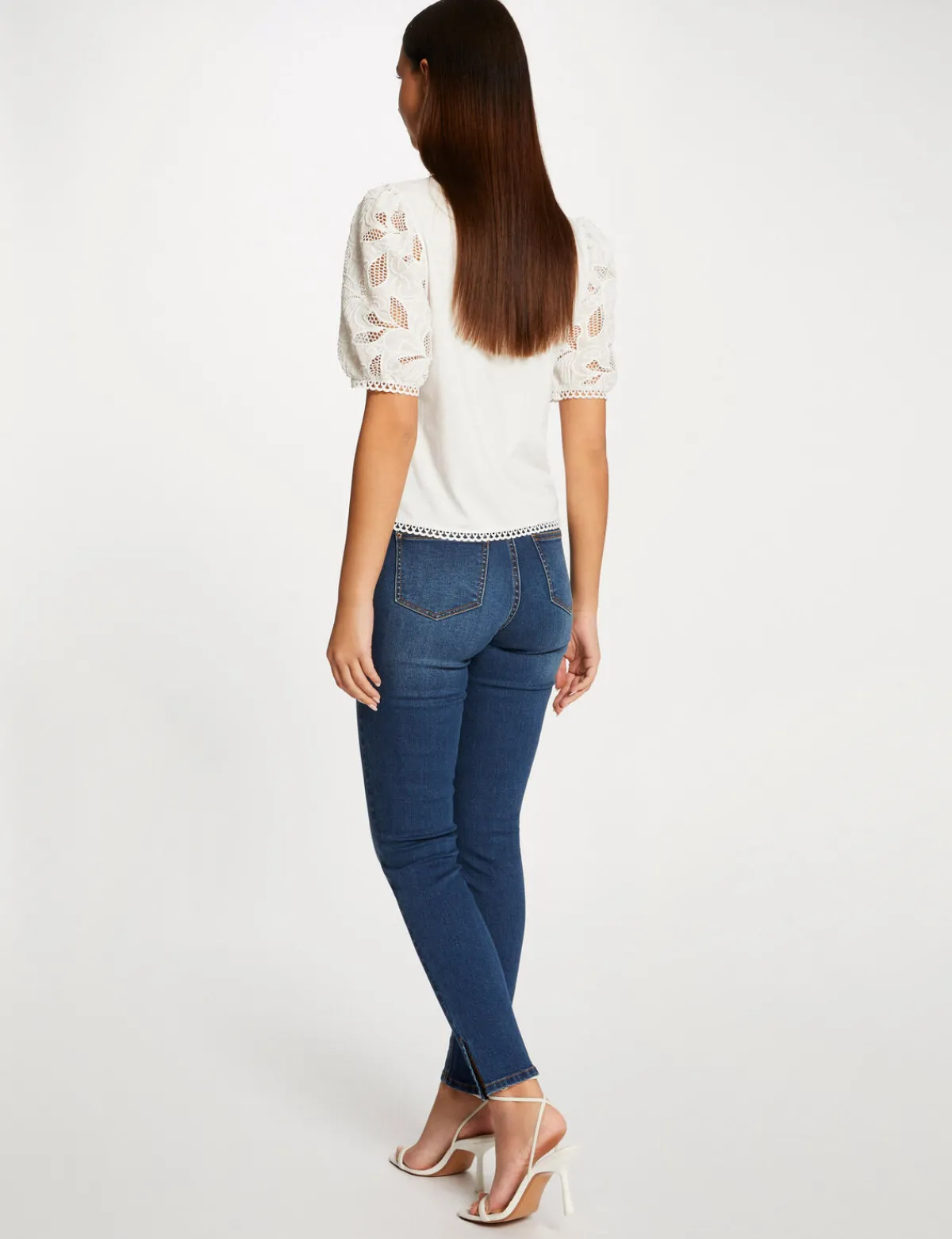 Pantalons>Morgan Jeans Slim Avec Clous Jean Stone Femme | Jean_Stone