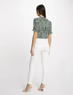 Jeans>Morgan Jeans Slim Bandes Bijoux Femme | Ecru