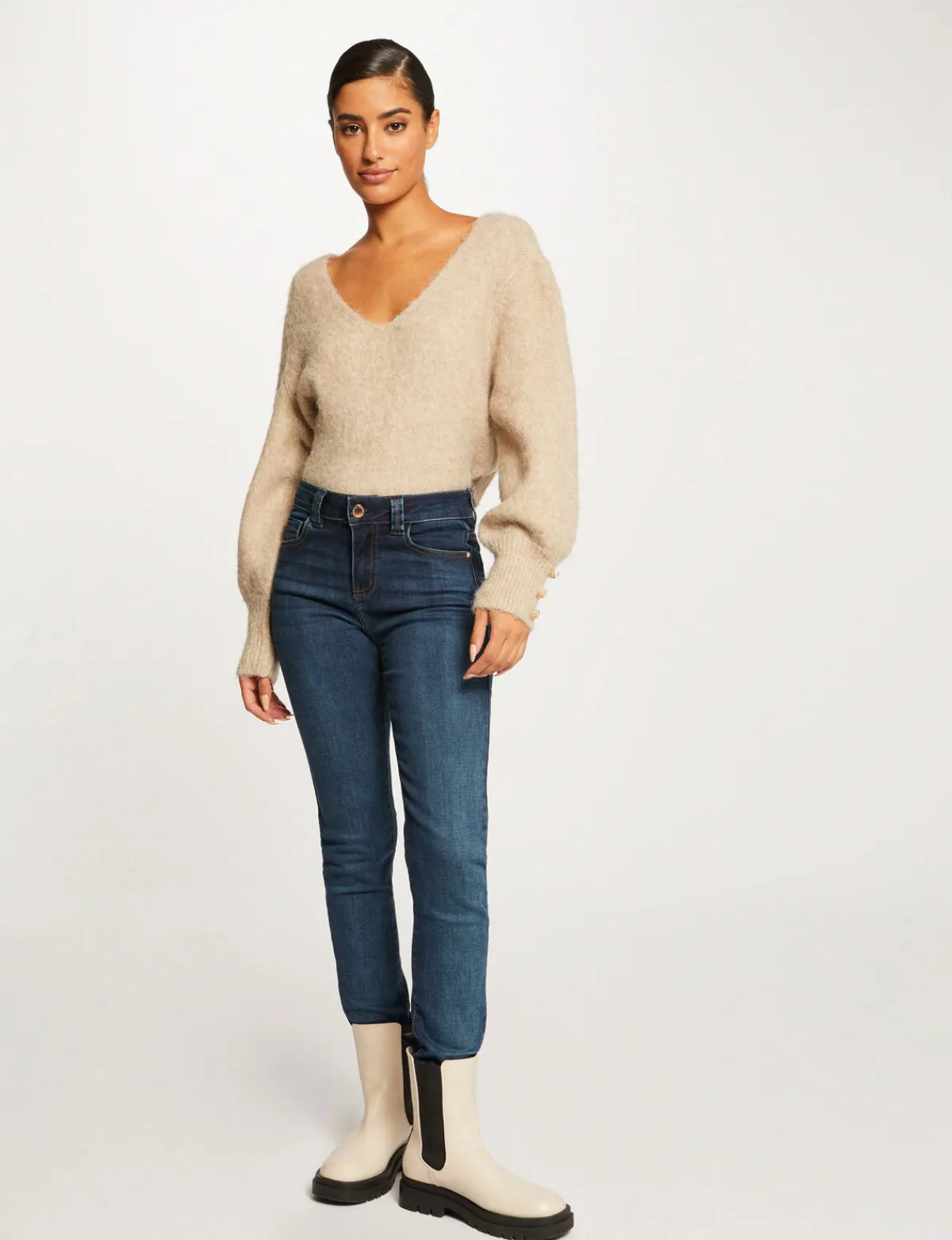 Jeans>Morgan Jeans Slim Taille Haute Jean Stone Femme | Jean_Stone