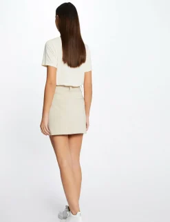 Jupes>Morgan Jupe Droite Avec Boutons Femme | Beige