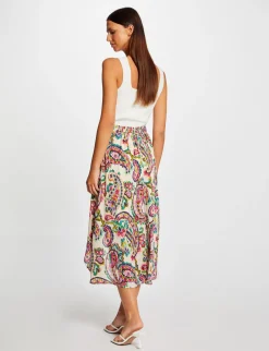Jupes>Morgan Jupe Evasee Asymetrique Imprimee Femme | Multico