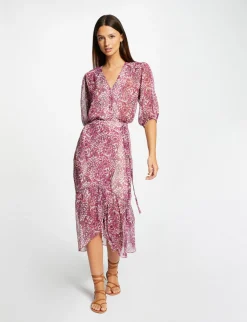 Jupes>Morgan Jupe Midi Droite Imprime Cachemire Femme | Multico