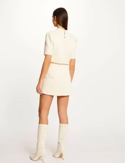 Ensembles Et Tailleurs>Morgan Jupe Portefeuille Aspect Matelasse Ecru Moyen Femme | Ecru_Moyen