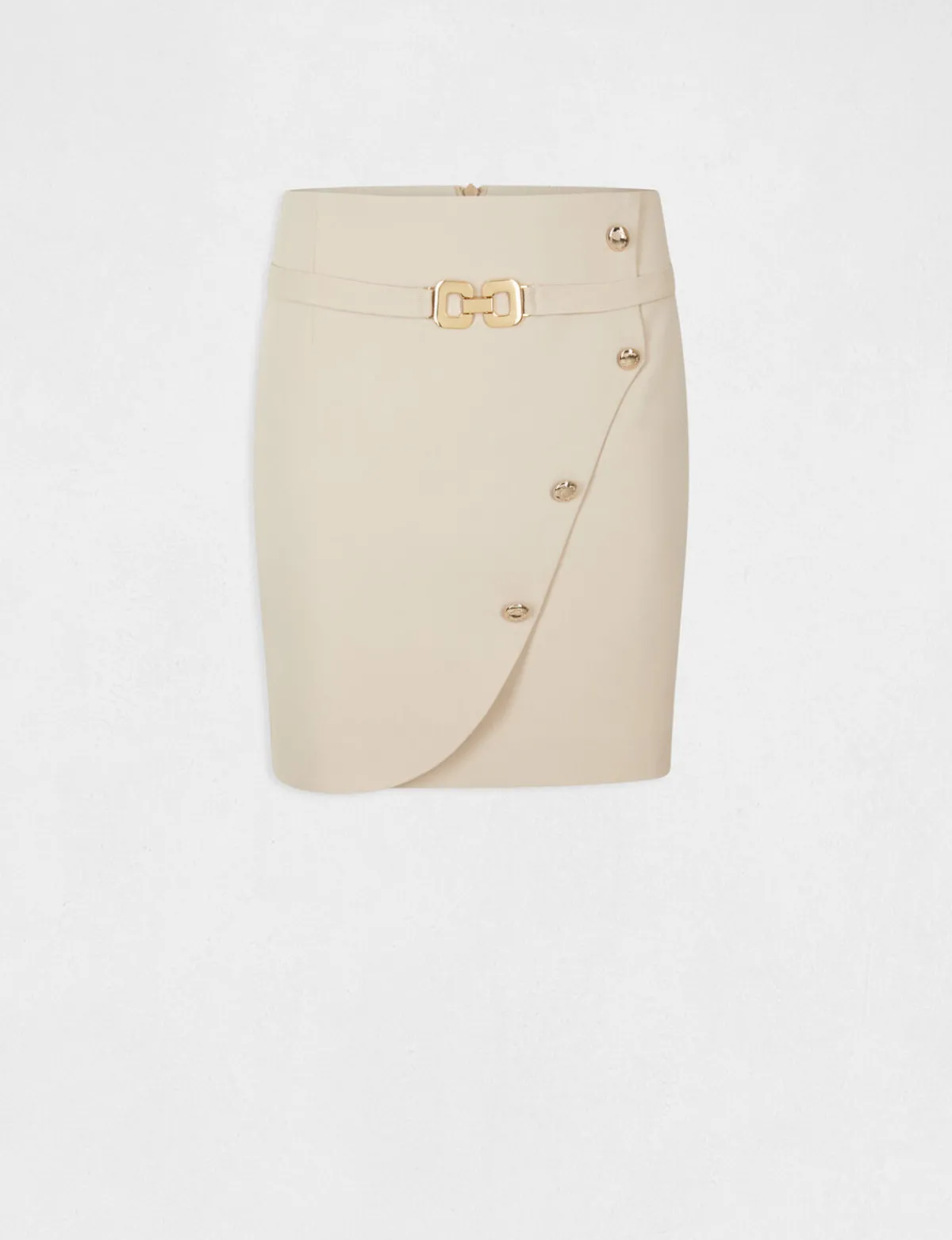 Jupes>Morgan Jupe Portefeuille Avec Boutons Femme | Beige