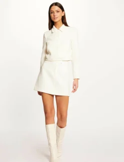 Jupes>Morgan Jupe Trapeze Taille Haute Femme | Ecru