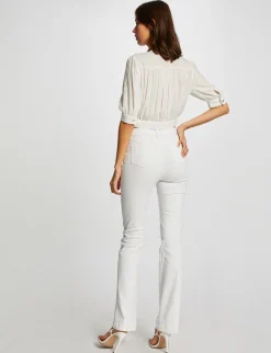 Pantalons>Morgan Pantalon Bootcut Avec Details Tresses Femme | Ecru