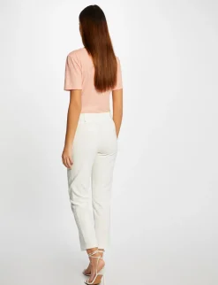 Pantalons>Morgan Pantalon Cigarette 7/8Eme A Ornements Femme | Ecru