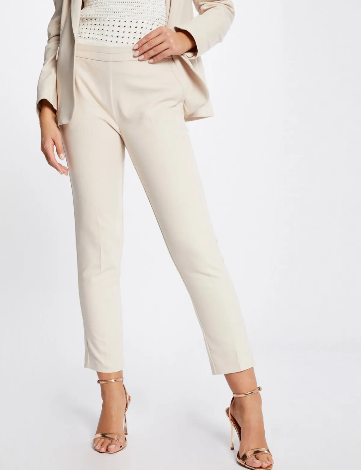 Pantalons>Morgan Pantalon Cigarette 7/8Eme Femme | Ivoire