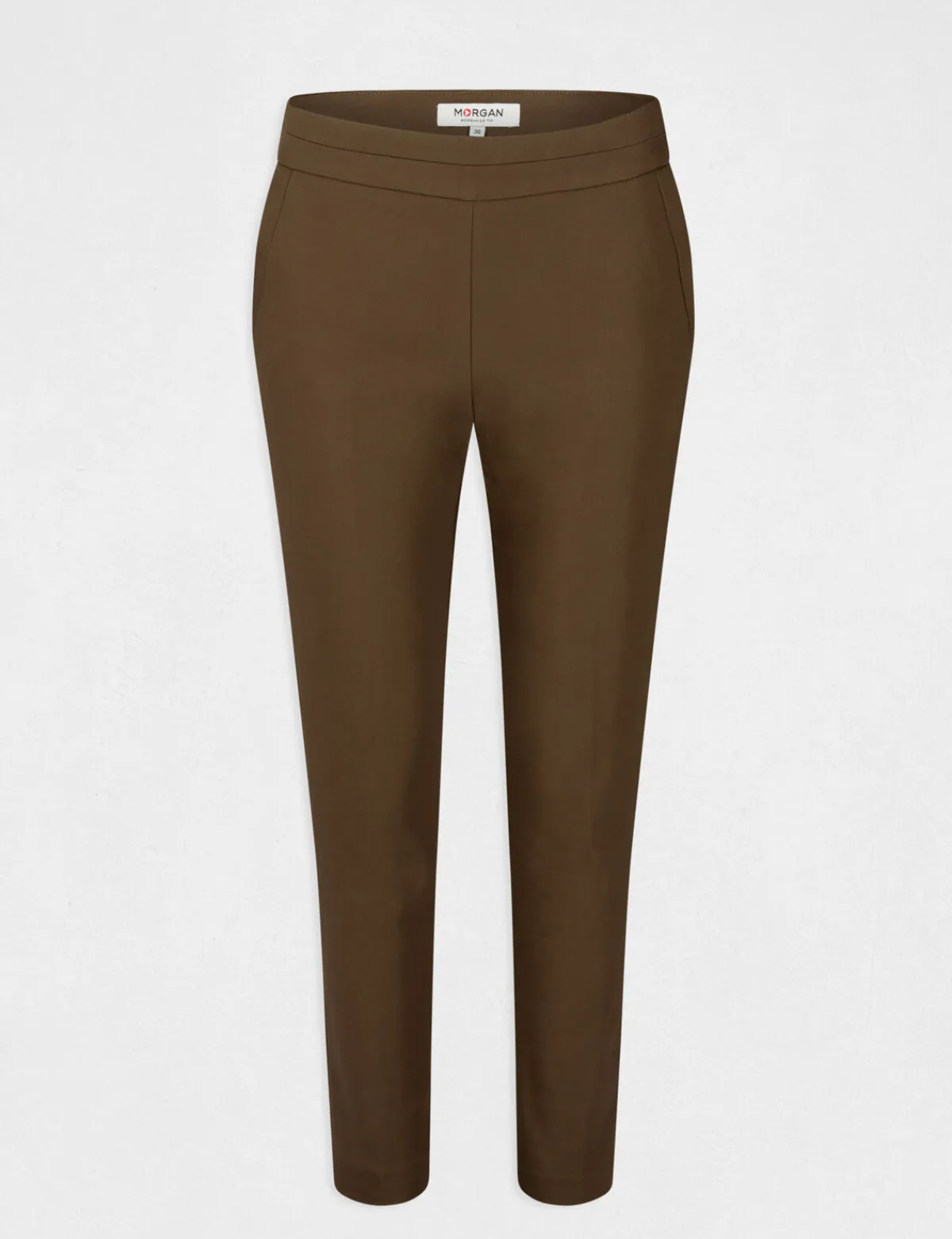 Pantalons>Morgan Pantalon Cigarette 7/8Eme Vert Kaki Femme | Vert_Kaki