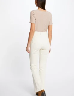 Pantalons>Morgan Pantalon Droit Avec Pinces Femme | Ivoire