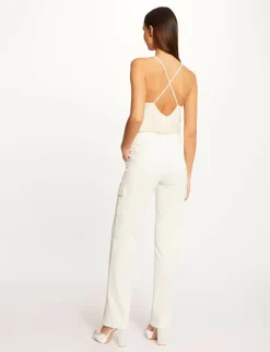 Pantalons>Morgan Pantalon Droit Avec Poches Laterales Femme | Ecru