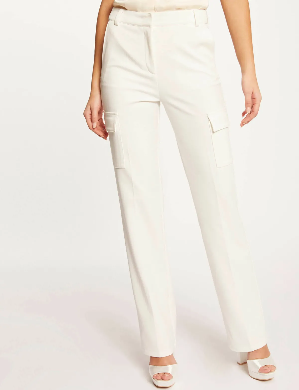Pantalons>Morgan Pantalon Droit Avec Poches Laterales Femme | Ecru