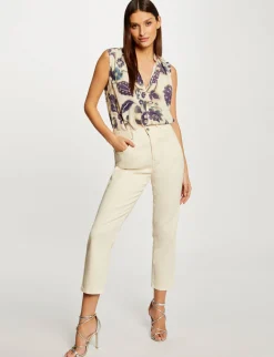 Pantalons>Morgan Pantalon Droit Ecru Moyen Femme | Ecru_Moyen
