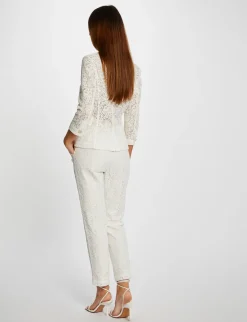 Pantalons>Morgan Pantalon Droit En Dentelle Femme | Ecru