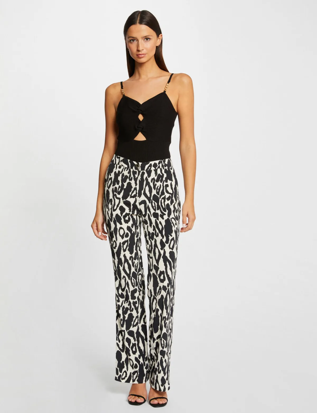 Pantalons>Morgan Pantalon Droit Imprime Animalier Femme | Multico