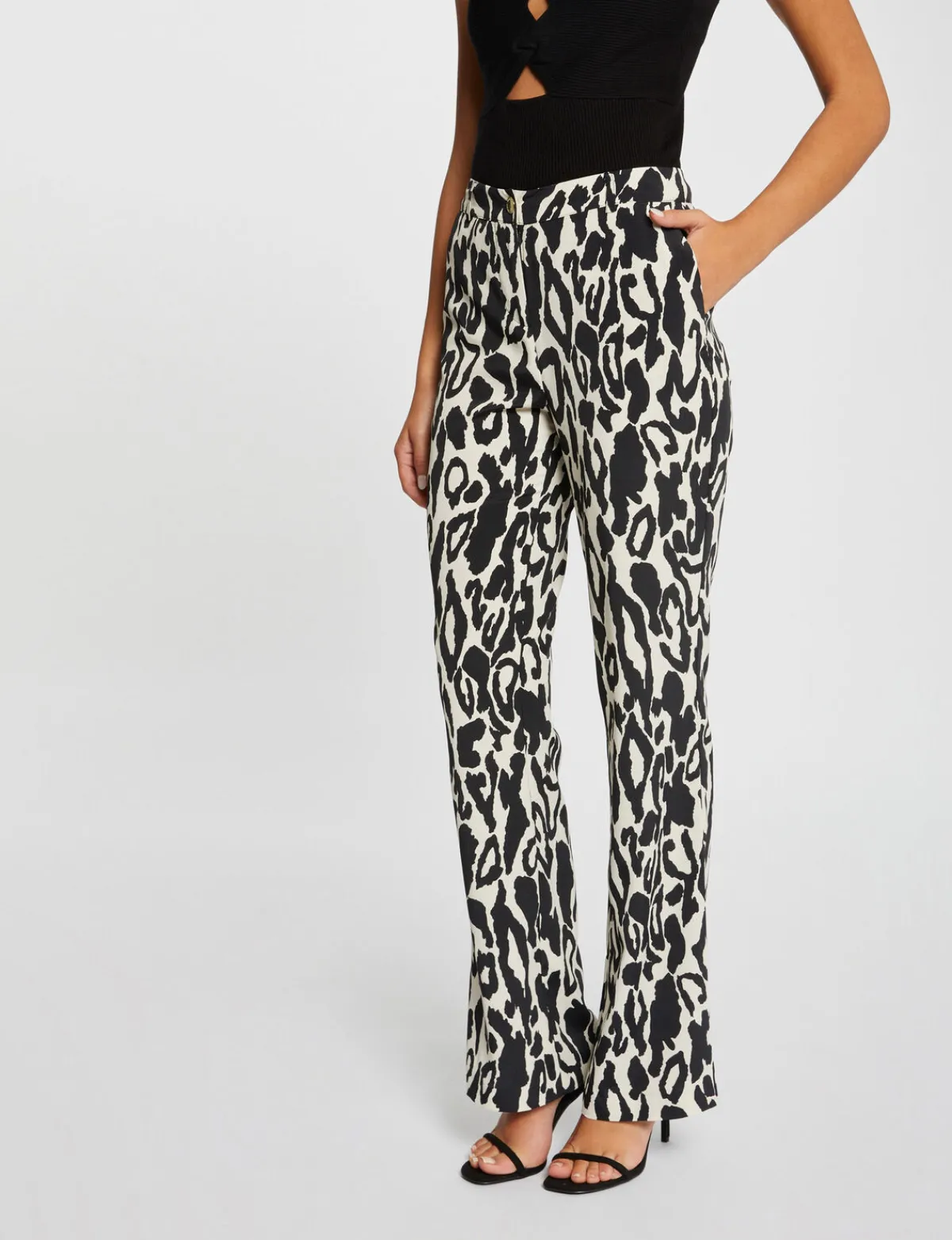Pantalons>Morgan Pantalon Droit Imprime Animalier Femme | Multico