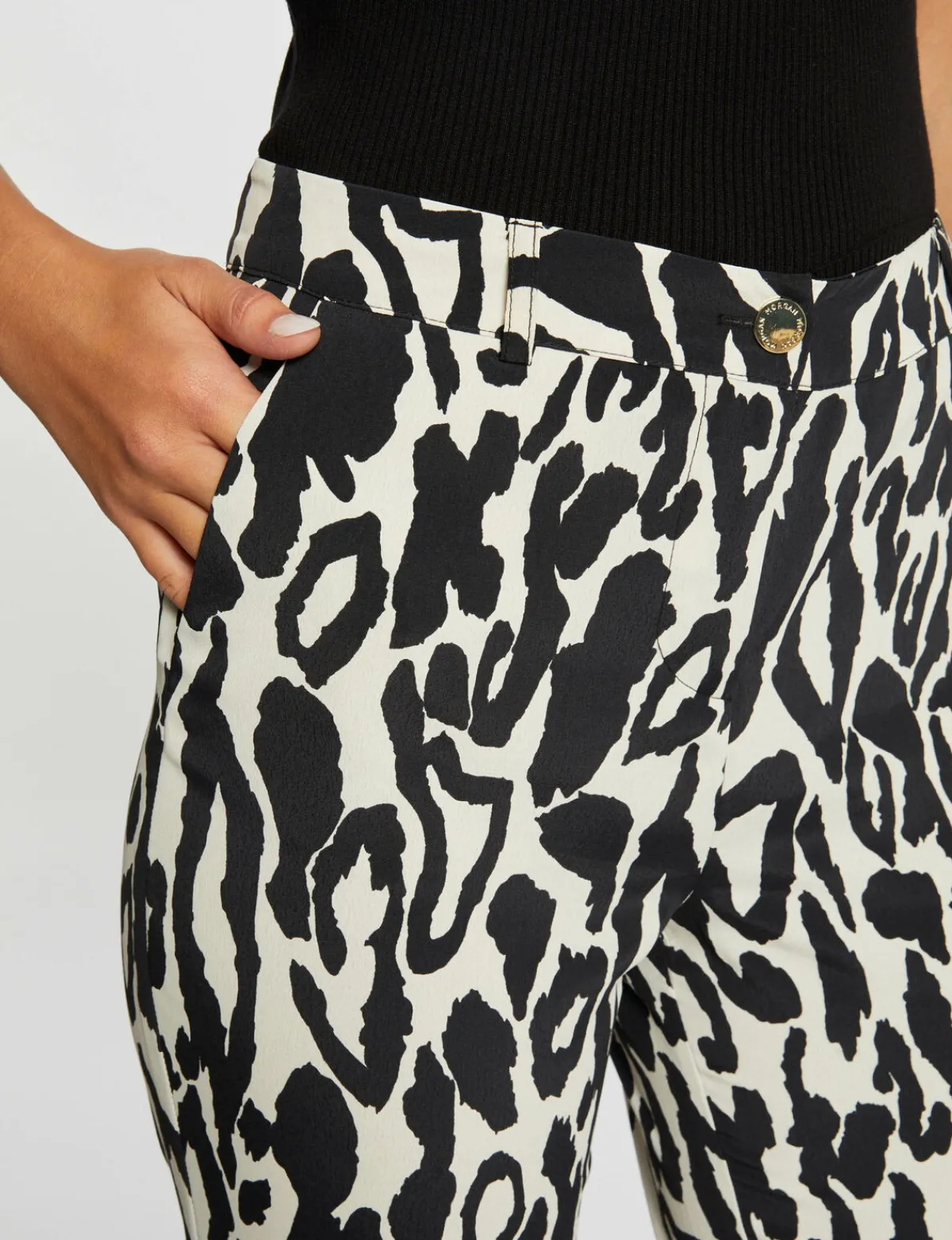 Pantalons>Morgan Pantalon Droit Imprime Animalier Femme | Multico