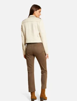 Pantalons>Morgan Pantalon Droit Taille Haute 7/8Eme Vert Kaki Femme | Vert_Kaki