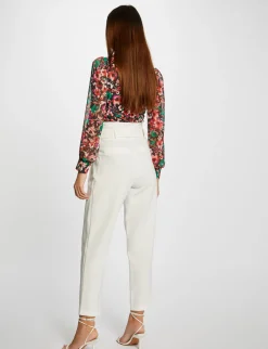 Pantalons>Morgan Pantalon Droit Taille Haute Ceinture Femme | Ecru