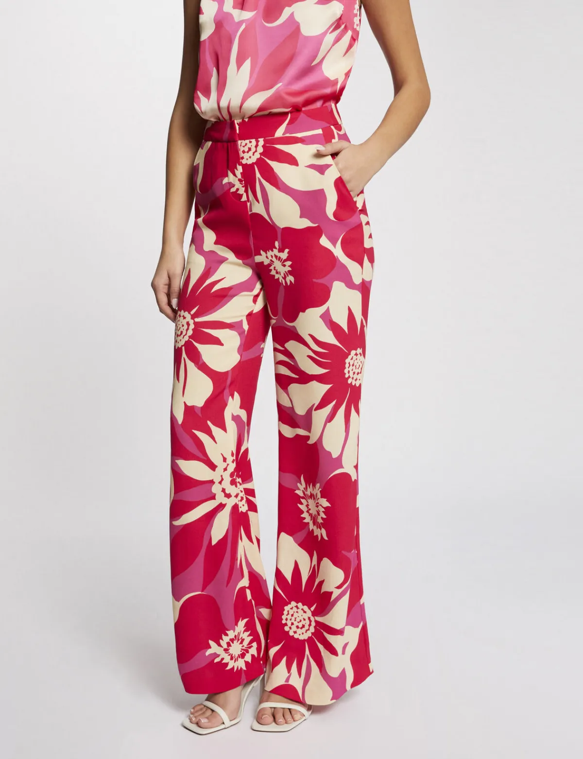 Pantalons>Morgan Pantalon Large Fluide Imprime Floral Femme | Multico