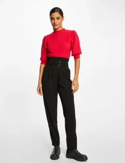 Pantalons>Morgan Pantalon Paperbag Ceinture Femme | Noir