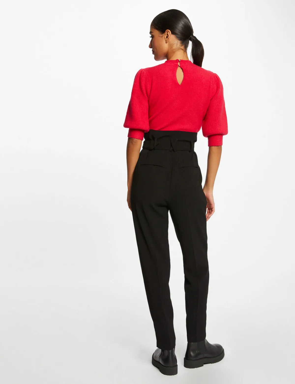 Pantalons>Morgan Pantalon Paperbag Ceinture Femme | Noir