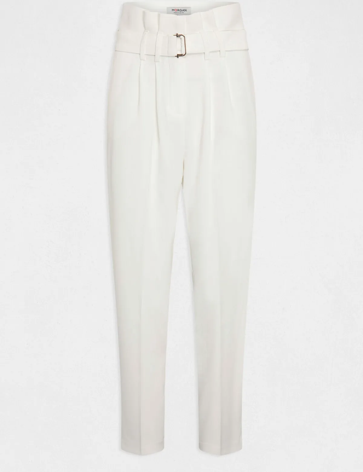 Pantalons>Morgan Pantalon Paperbag Ceinture Femme | Ecru