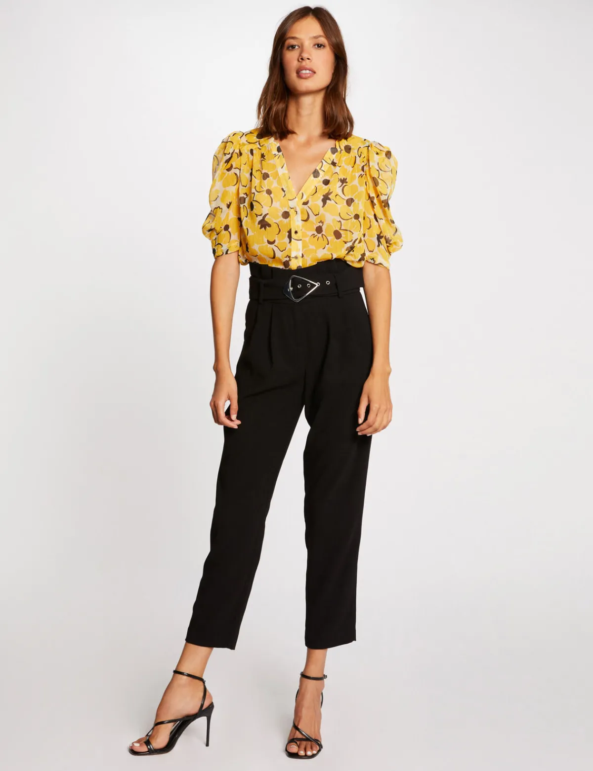 Pantalons>Morgan Pantalon Paperbag 7/8Eme Femme | Noir