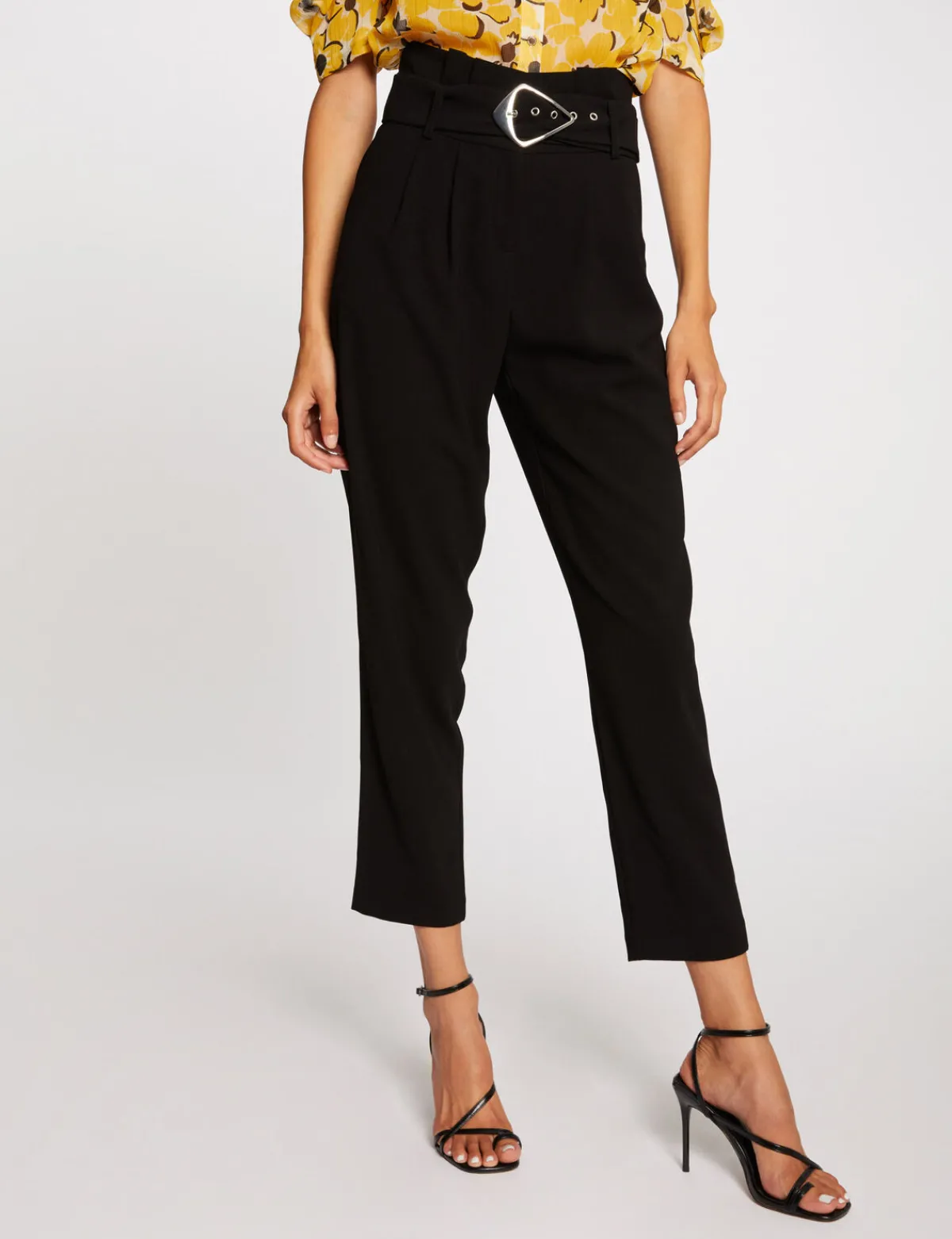Pantalons>Morgan Pantalon Paperbag 7/8Eme Femme | Noir