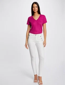 Pantalons>Morgan Pantalon Skinny A Ponts Femme | Ecru