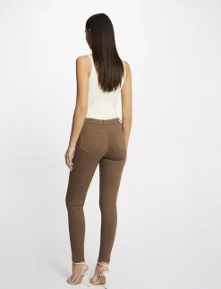 Pantalons>Morgan Pantalon Skinny Taille Basse Femme | Marron