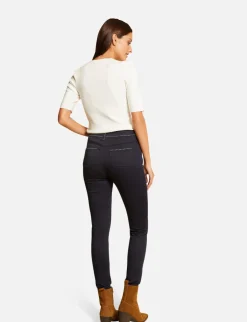 Pantalons>Morgan Pantalon Slim Avec Clous Femme | Marine