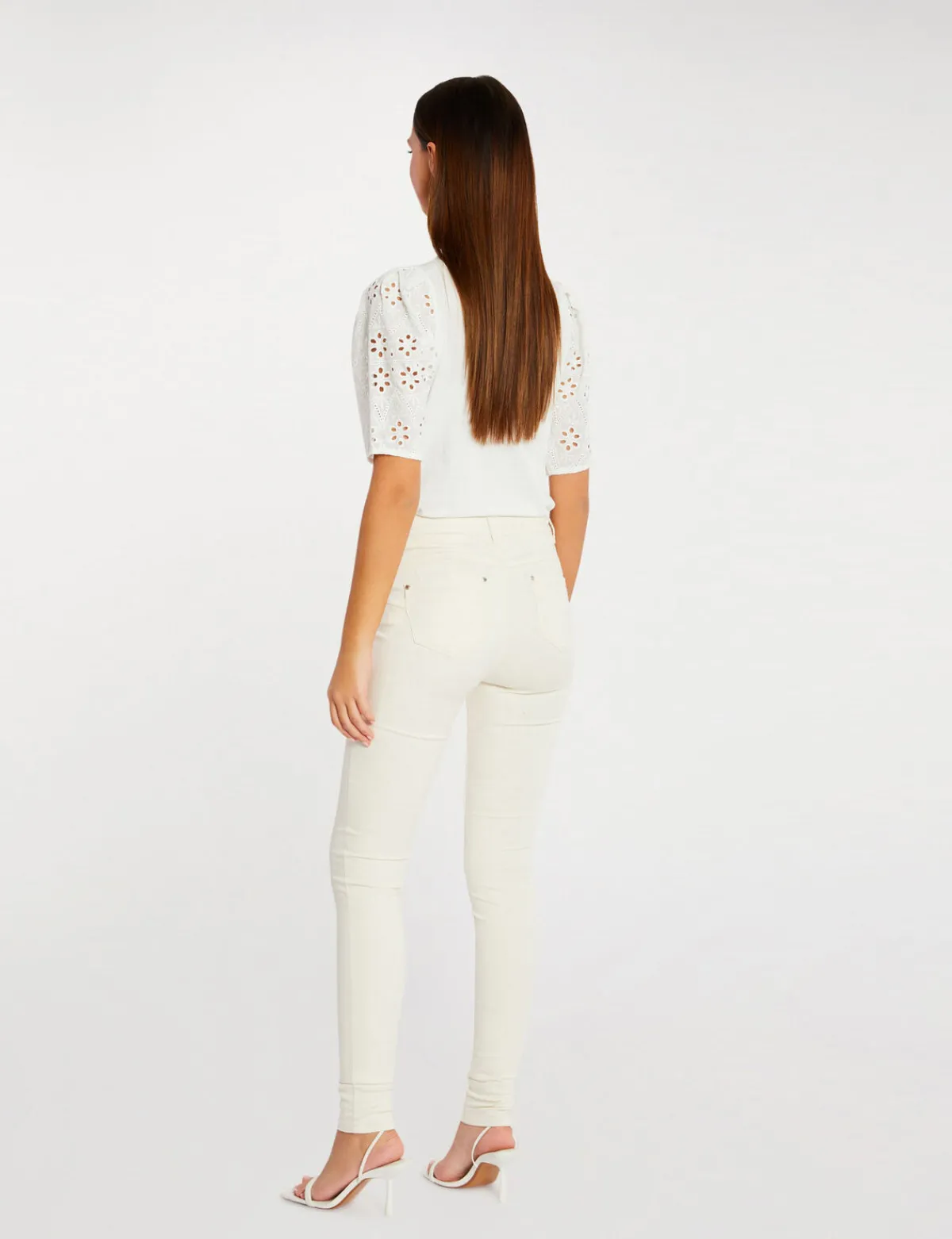 Pantalons>Morgan Pantalon Slim Effet Stretch Femme | Ivoire