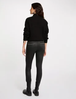 Pantalons>Morgan Pantalon Slim Enduit Femme | Noir