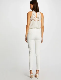 Pantalons>Morgan Pantalon Slim Taille Basse Femme | Ecru