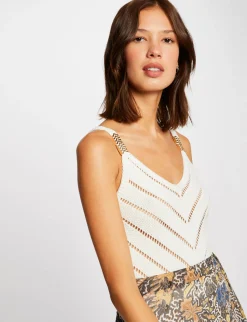 Tops Et T-Shirts>Morgan Pull Debardeur A Ornements Metalliques Femme | Ecru