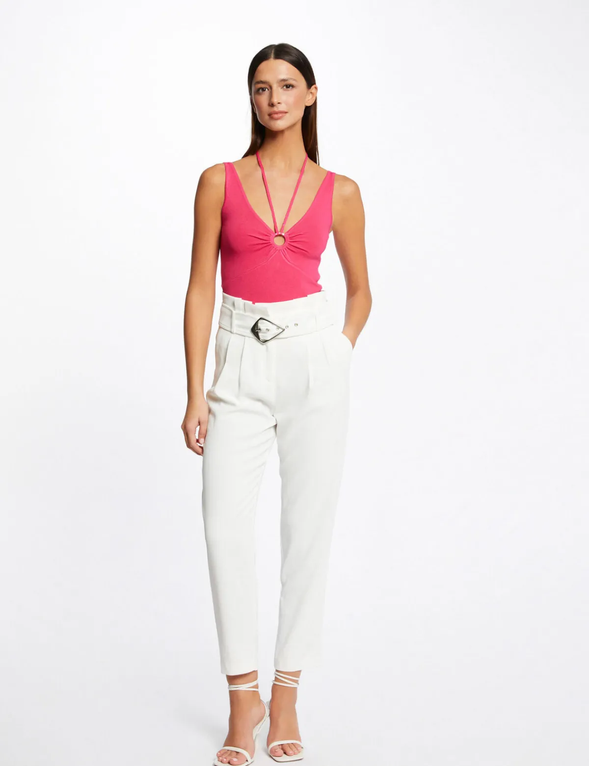 Tops Et T-Shirts>Morgan Pull Debardeur Avec Dos Nu Rose Fonce Femme | Rose_Fonce