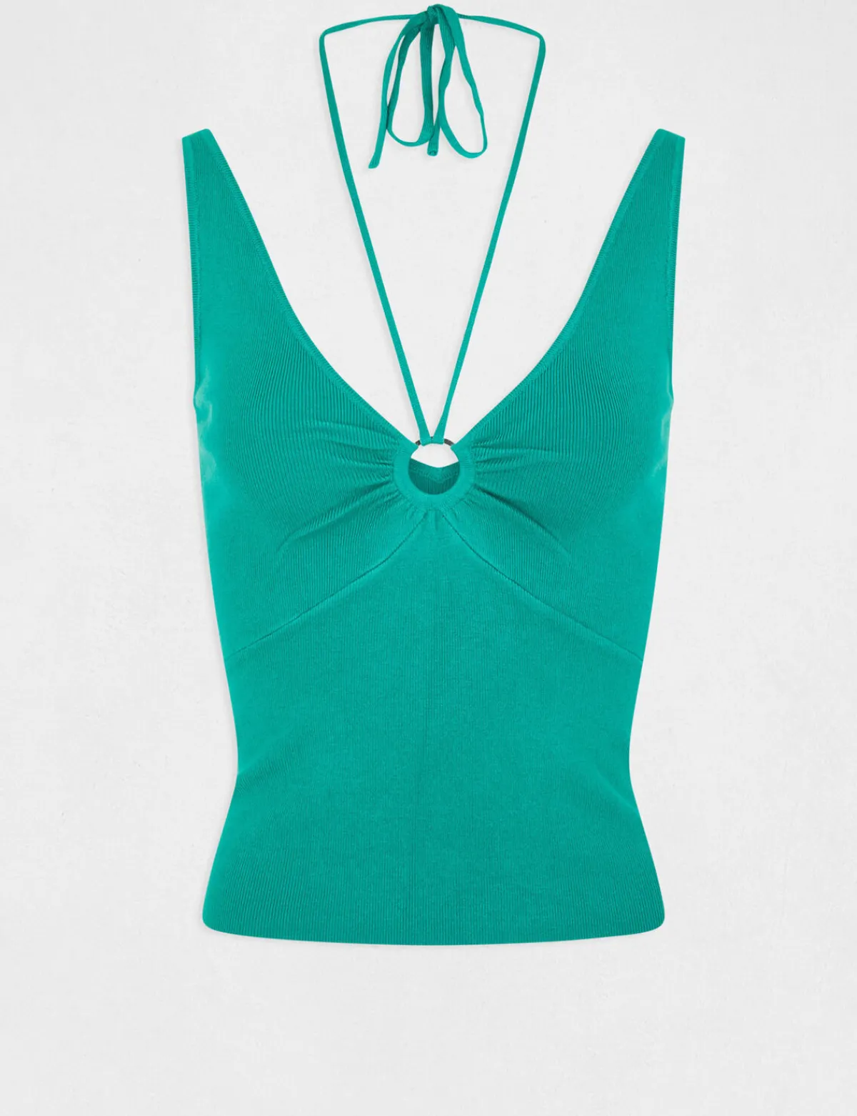 Tops Et T-Shirts>Morgan Pull Debardeur Avec Dos Nu Vert Moyen Femme | Vert_Moyen