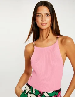 Tops Et T-Shirts>Morgan Pull Debardeur Bretelles Fines Rose Clair Femme | Rose_Clair